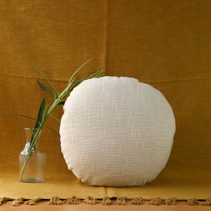 Premium Solid Round Pillow Cover | Hand-Dyed Interior Decor Cushion Cover | Housewarming Gift Pillow Cover