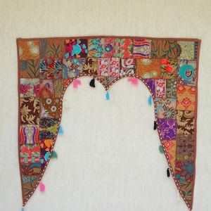 Indian Toran Door and Wall Hanging  /Patchwork  Wall Tapestry / 40 x 44 Inches  | Hippie Boho Wall decor / Bring Positivity To Home