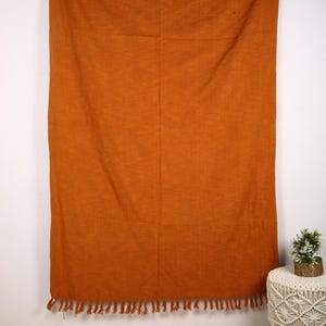 Newly Solid Blankets Throw Blanket / Hand Dyed Throw with Tassels Boho Sofa Couch Blanket / Handloom Throws Soft Cuddly Bedding