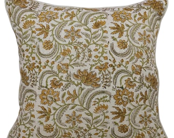 Hand Block Printed Linen Cushion Cover – 100% Pure Linen