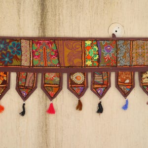 Khambadiya Toran: Embroidered Indian Door Hanging, Boho Wall Decor