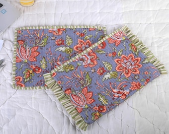Quilted Cotton Laptop Sleeve Set: Frills & Bow Detail