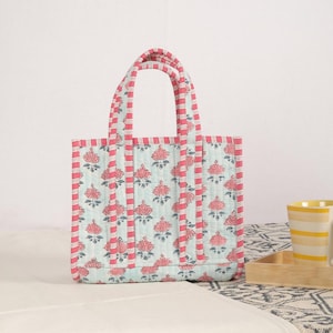 Quotidiennement au bureau / Sacs à lunch en coton matelassé / Petit sac à lunch pratique de style fourre-tout / Collations de pique-nique, Fruits sûrs et durables