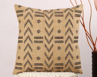Handwoven Sabra Kilim Pillow Cover: Moroccan Cotton, 18x18