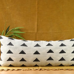Lussuosa federa per cuscino lombare / federa per cuscino neutra in tessuto di fango africano / decorazione per biancheria da letto tessuta a mano con stampa a blocchi