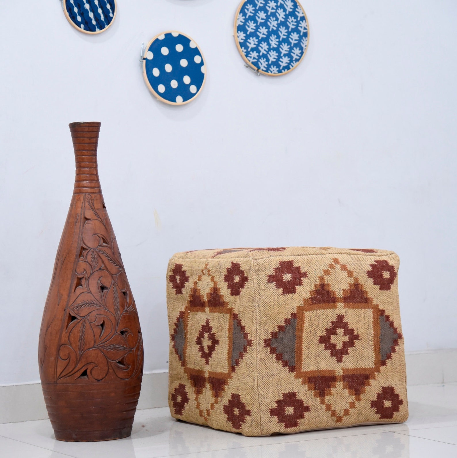 Handwoven Kilim Ottoman Pouf Cover Berber Kilim Jute Kilim Etsy UK