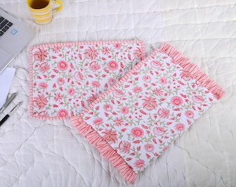 Quilted Cotton Laptop Sleeve Set of 2: Frill & Bow Detail