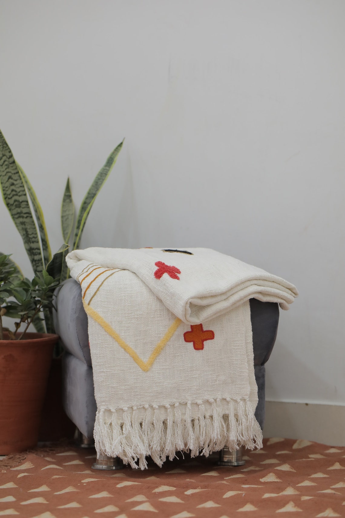 Moroccan Throw Blanket Textured Bedspread 50x70 Etsy UK