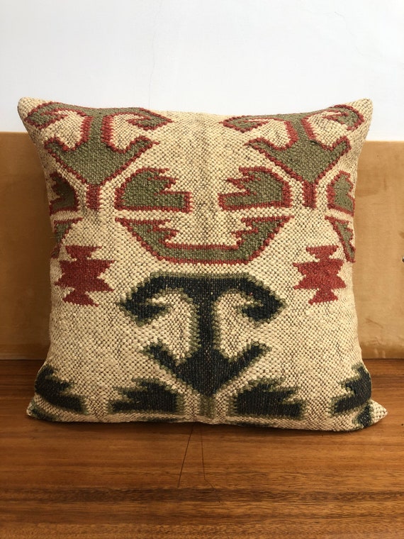 Handwoven Sabra Lumbar Pillow Cover Handloomed Farmhouse Decor