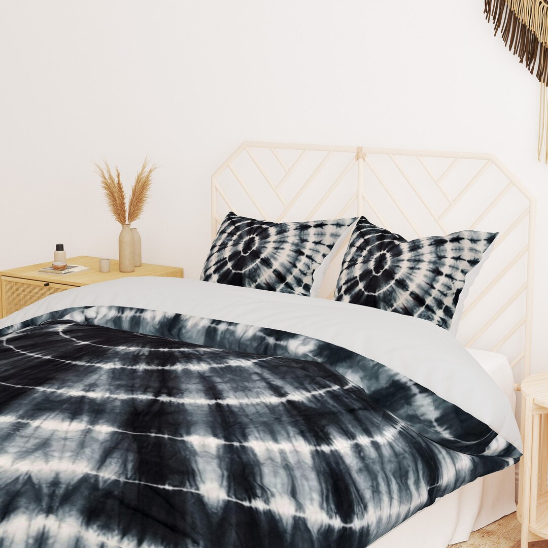 Authentic Handmade Duvet Cover Bed Decor Black Hand Dyed Etsy
