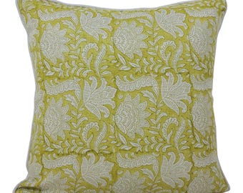 Handmade Block Printed Linen Pillow Cover Living Room Decor