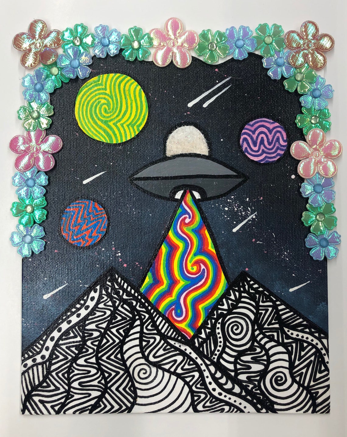 Trippy UFO Painting | Etsy