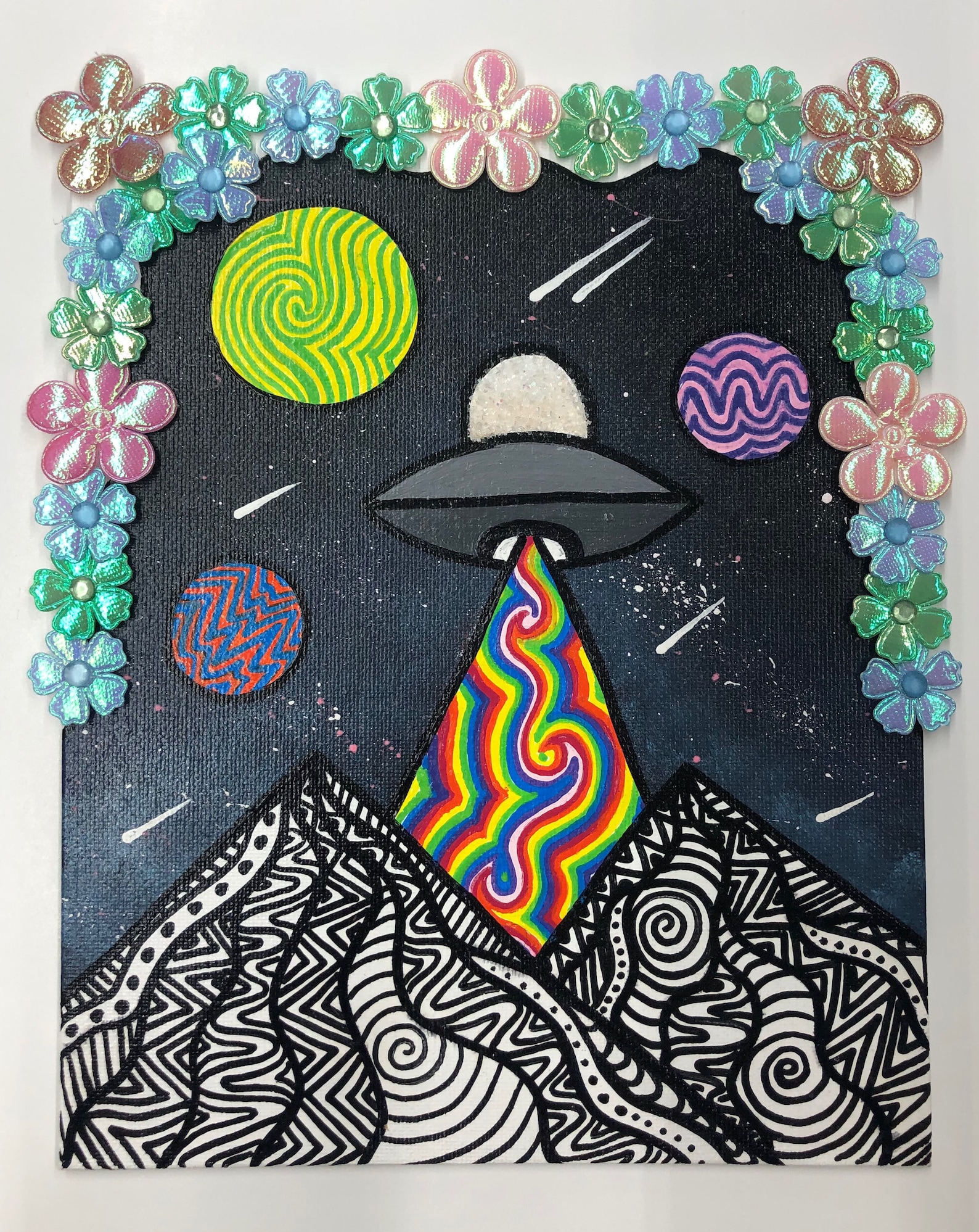 Trippy UFO Painting Etsy