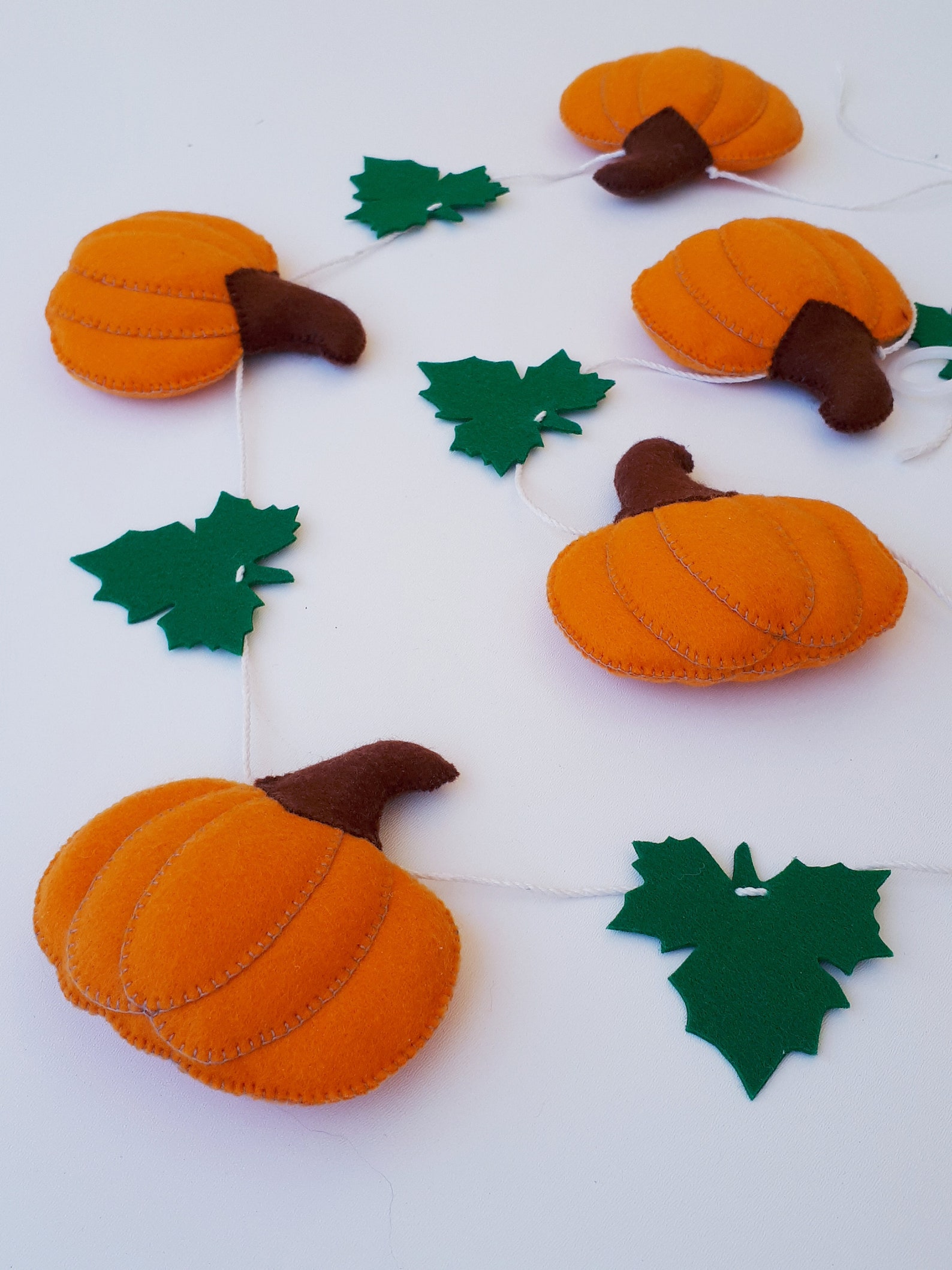 Halloween Garland Halloween Felt Ball Garland Ghost Felt Etsy