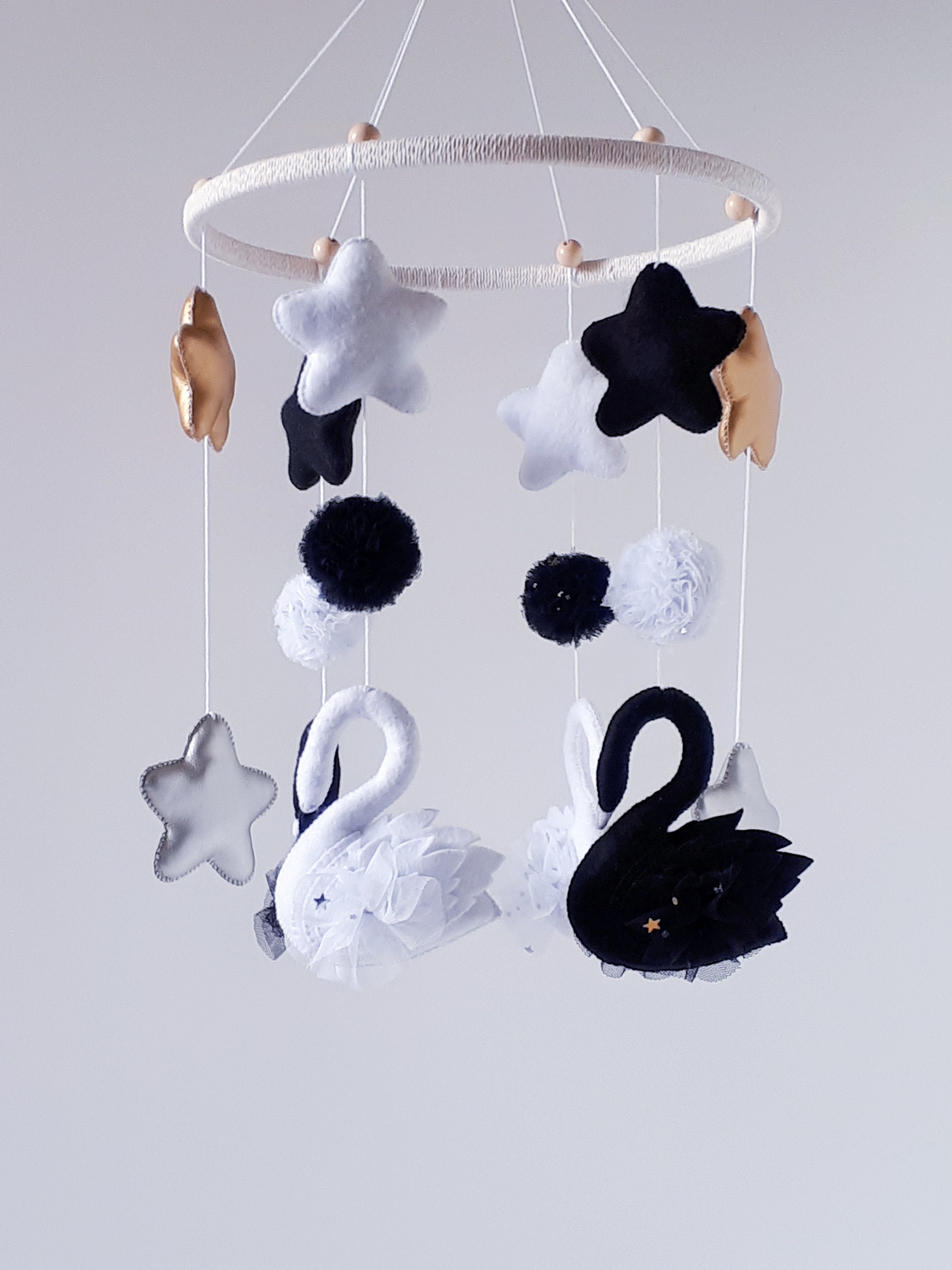 Baby Mobile black and white nursery mobile birdsluxury Etsy