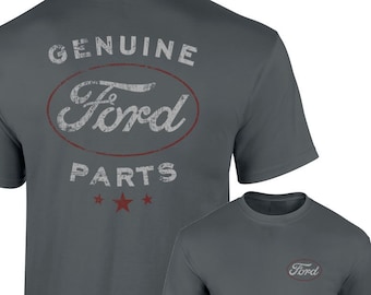 Licensed Genuine Ford Parts T-Shirt Distressed Ford Mustang Truck Logo Tee