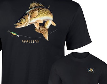 Walleye T-Shirt, Walleye Chasing Lure Shirt , Fishing Tshirt, Fishing Shirt