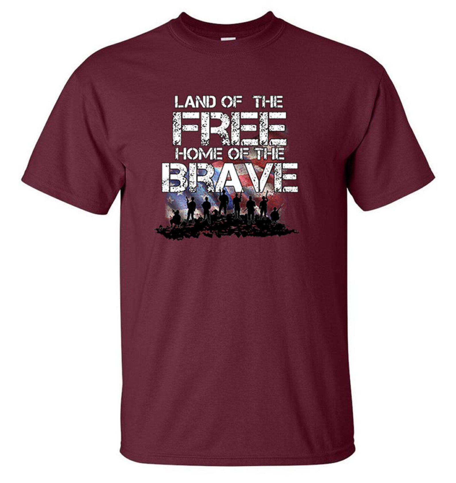 Land of the Free Home of the Brave TShirt Patriotic Military Shirt