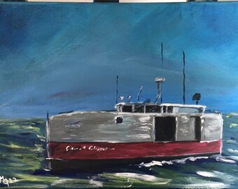 Channel Clipper- Original Canadian Painting-blind river-north channel-lake huron