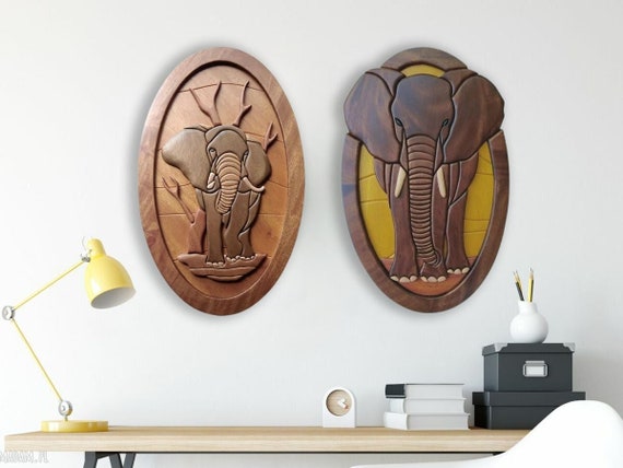 ELEPHANT Wall Decor Wooden Wall Art - Etsy