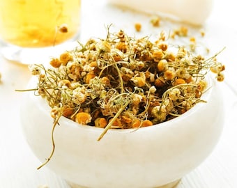 Organic Dried Chamomile Flowers (Matricaria chamomilla) | Herbal Tea for Relaxation | Bath, Skincare & Craft Herbs