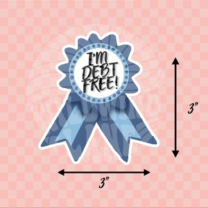 a blue ribbon with the words i'm dead free on it