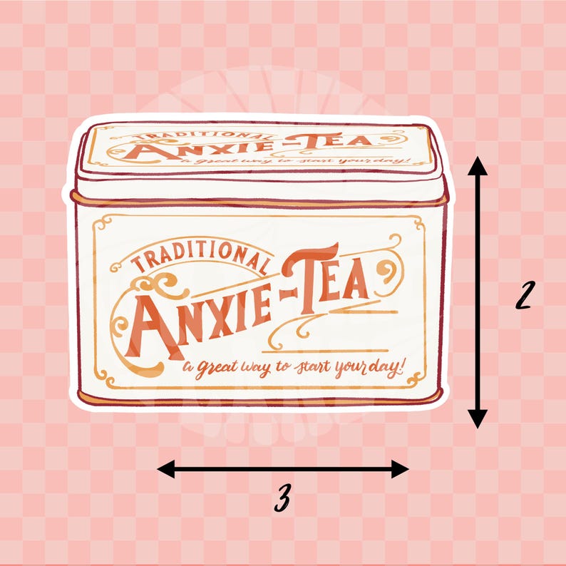 Anxietea Sticker Funny Anxiety Pun, Waterproof Vinyl Decal Etsy — free download
