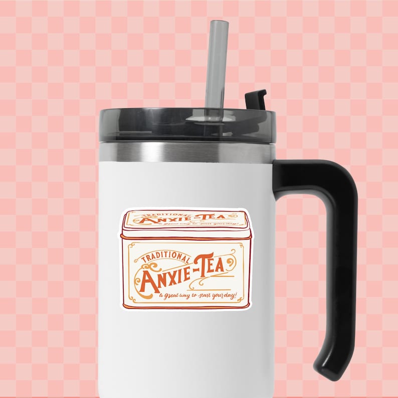 Anxietea Sticker Funny Anxiety Pun, Waterproof Vinyl Decal Etsy — free download
