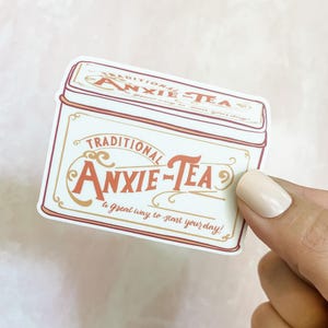 Anxie-Tea WASSERDICHTE Sticker | Spülmaschinenfest Angst | Teetrinker Aufkleber | Lustige Vinyl-Aufkleber