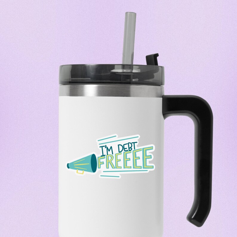 Debt Free Scream Decal: Waterproof Vinyl Finance Sticker image 6
