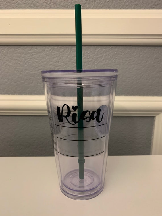 Starbucks Cup Clear 16oz Tumbler/skinny Transparent Clear Tumbler/iced  Coffee Gift/reusable Starbucks Gift Insta Venti Cup With Straw & Box. 