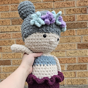 Crochet Mermaid Plushie, Mermaid Doll, Crochet Gift, Handmade Crochet Toy, XL Plush, Fantasy Stuffed Animal, Hand Stitched Crochet Doll