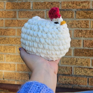 Crochet Chicken Plushie, Hen Stuffed Animal, Chunky Farm Animal Plush, Chonky Chicken, Handmade Crochet Toy, Amigurumi, Bird Plush Toy