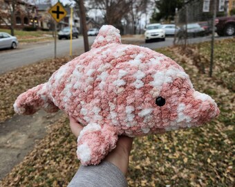 Handmade Crochet Dolphin, Aquatic Plushie, Sparkly Amigurumi, Chunky Large Ocean Animal Plush, Handmade Stuffed Animal, Crochet Toy Gift