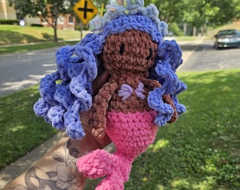 Mini Mermaid Plushie, Small Mermaid Toy, Crochet Mermaid Doll, Merbabe, Merbaby, Handmade Stuffed Animal, Crochet Toy, Ocean Amigurumi Plush