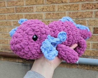 Crochet Axolotl Plushie, Salamander, Axolotl Stuffed Animal, Ocean Animal Plush, Handmade Crochet Toy, Small Plushie, Handmade Plush, Lovey