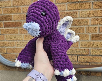 Handmade Crochet Dinosaur Plushie, Prehistoric Plush, Amigurumi, Stegosaurus, Chunky Reptile Plush, Handmade Stuffed Animal, Crochet Toy