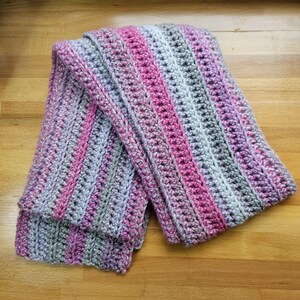 Crochet Scarf, Hand Stitched Adult Winter Scarf, Cold Weather Long Wrappable Warm Thick Scarf, Handmade Fuzzy Textured Unisex Layering Scarf