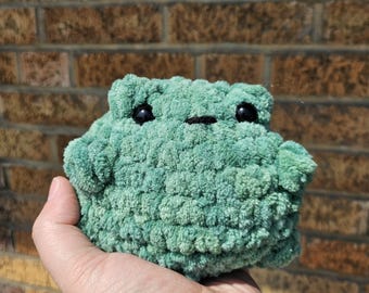 Crochet Frog, Aquatic Plushie, Swamp Marsh Animal, Hand Stitched Stuffed Animal Toy, Booty Frog, Cheeky Frog, Amphibian, Frog with Cheeks