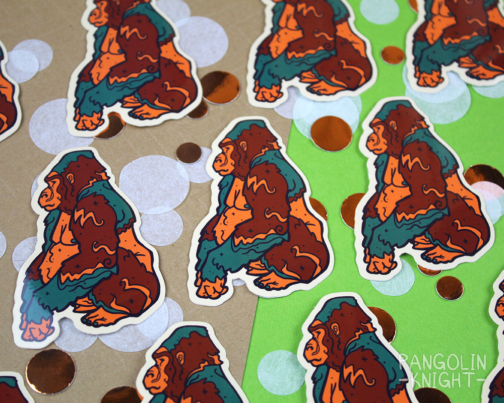 Gorilla Vinyl Sticker Etsy