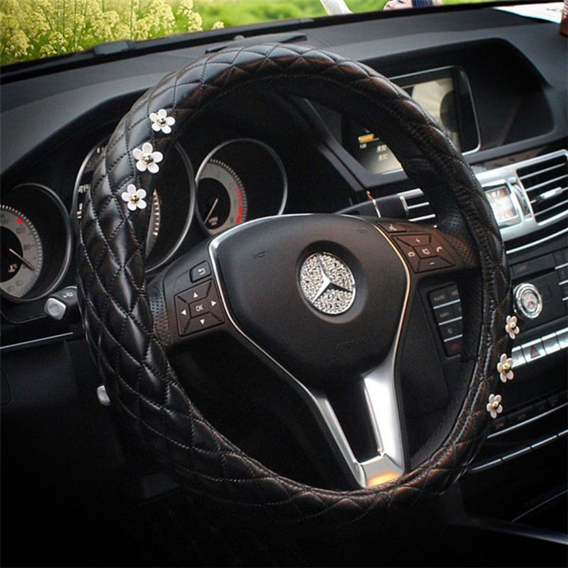 Daisy Flower Steering Wheel Cover Creative Flowers Steering Etsy