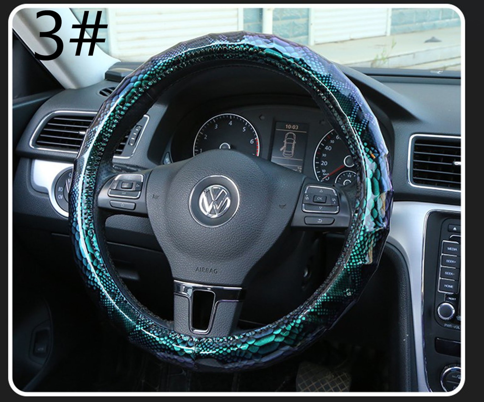 Brilliant Leather Blue Steering Wheel Cover Nonslip Steering Etsy UK