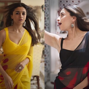 Yellow Alia bhatt saree-Rocky & Rani Movie saree-Bridesmaid Georgette Ombre saree-Manish Malhotra Designer Saree with Blouse-partywear saree
