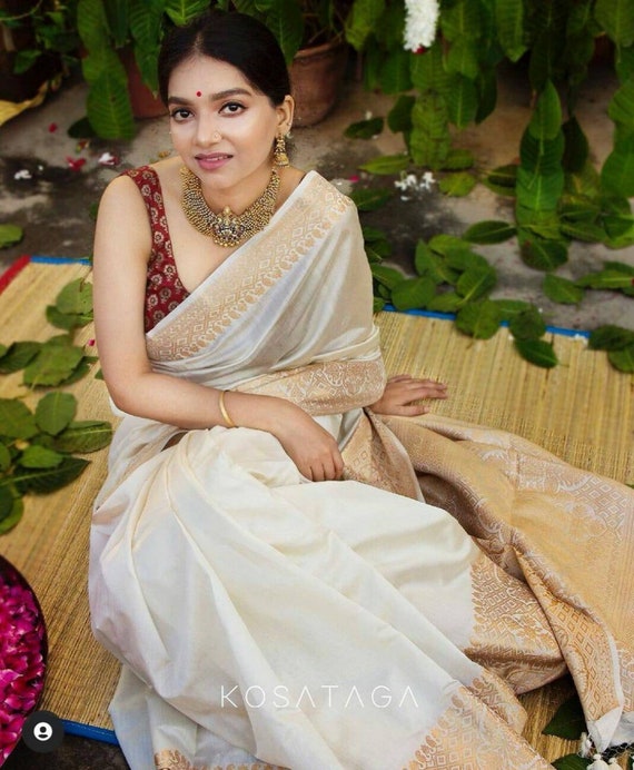 Ethnic indian pure banarasi silk hand weave saree blouse wedding wear south sari Ethnic indian pure banarasi silk hand weave saree blouse wedding wear south sari