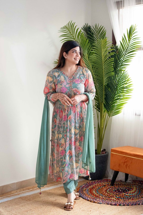 Alia Cut Kurti-designer Kurti-nayra Cut Style Kurti_with Muslin