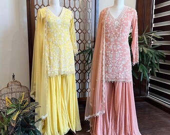 latest punjabi suit with skirt design