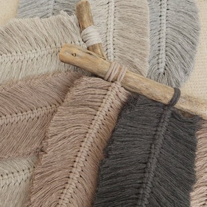 DIY Macrame Two Feather Kit - Beginner Driftwood Included