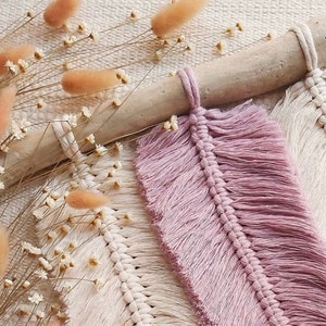 Single DIY Macrame Feather Kit - Beginner - Driftwood Included