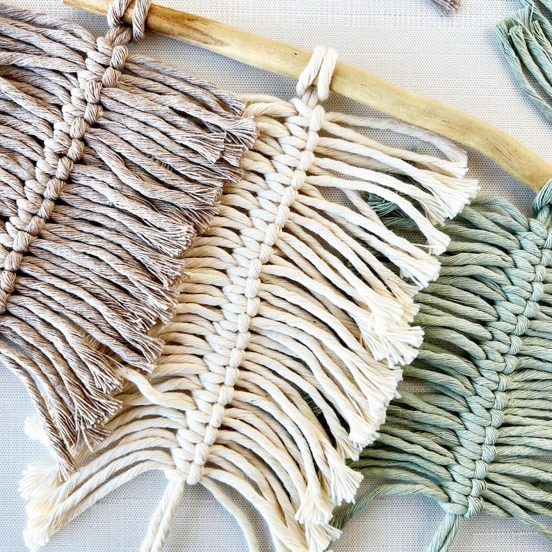 DIY Macrame Three Feather Kit Driftwood Included Beginner image 7