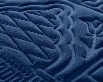 Muslim Prayer Rug and Islamic Prayer Mat with Thick, Padded Foam | Soft Velvet Janamaz and Gift for Ramadan, Eid, Hajj or Travel (Blue)